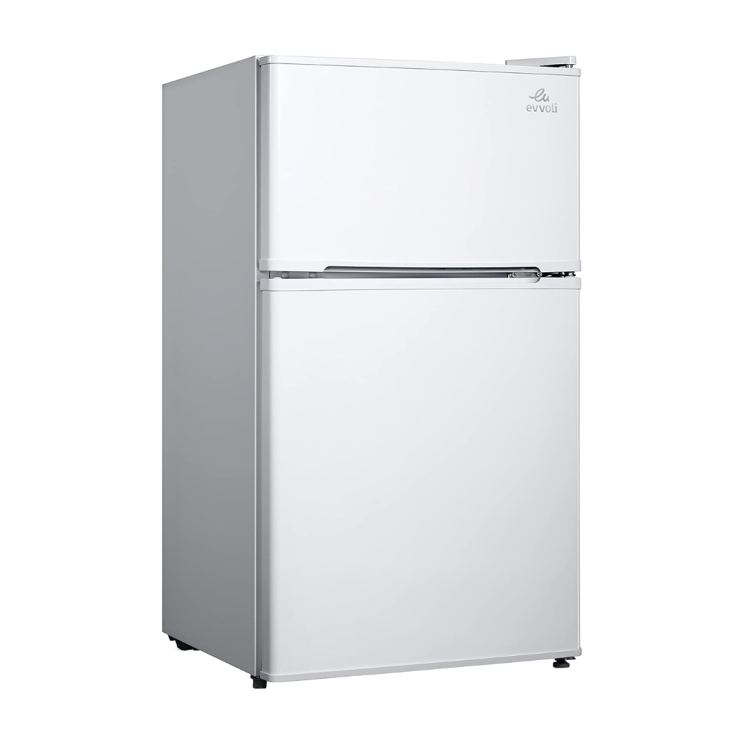 Evvoli Double-Door Mini Refrigerator with Defrost | 100L