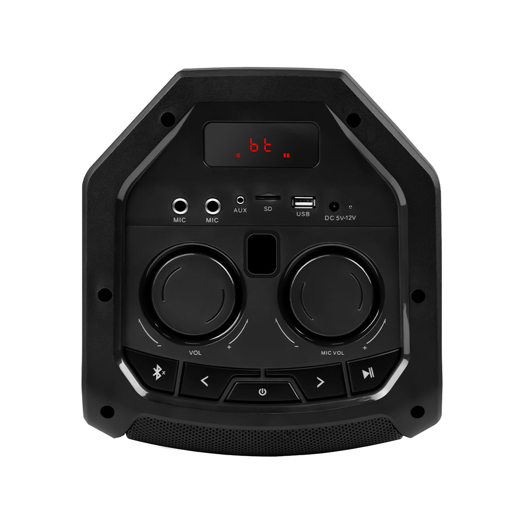 Evvoli Portable Party Speaker with Two Wireless Mic And Colorful LED Dazzled Lights