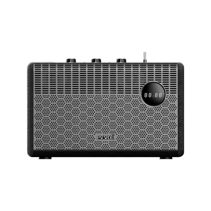 Portable Wireless Retro Bluetooth Speaker With 50W Heavy Bass For Home, Outdoor, Office And Party EVAUD-RB51A Black