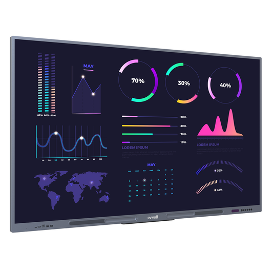 شاشة تلفاز إيڤولي الذكية التفاعلية بدقة 4K UHD بحجم 65 بوصة
LED، نظام Android 13، دعم 40 نقطة لمس، مدى ليزر يصل إلى 10 أمتار
