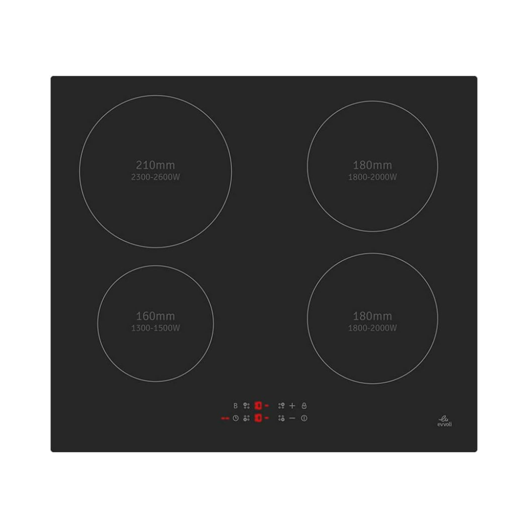 Evvoli Built-In Induction Hob with 4 Burners| 7200W