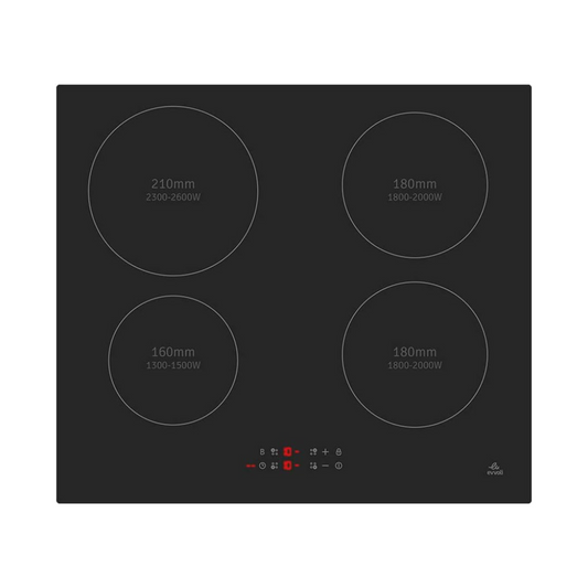 Evvoli Built-In Induction Hob with 4 Burners| 7200W