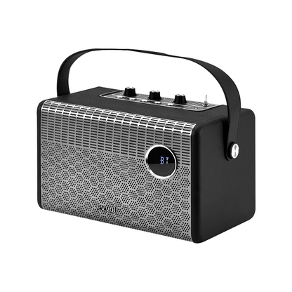 Portable Wireless Retro Bluetooth Speaker With 50W Heavy Bass For Home, Outdoor, Office And Party EVAUD-RB51A Black