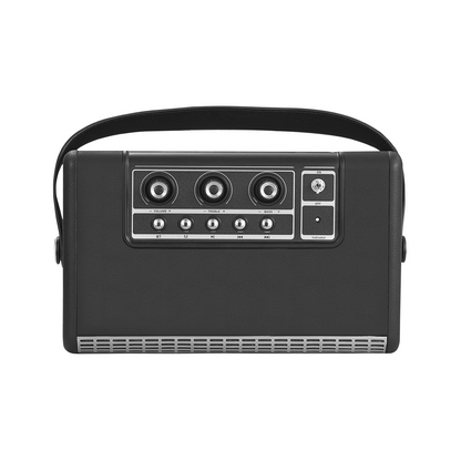 Portable Wireless Retro Bluetooth Speaker With 50W Heavy Bass For Home, Outdoor, Office And Party EVAUD-RB51A Black