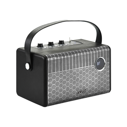 Portable Wireless Retro Bluetooth Speaker With 50W Heavy Bass For Home, Outdoor, Office And Party EVAUD-RB51A Black