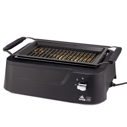 Evvoli Electric Indoor-Outdoor Non-Stick Smokeless Grill | 1800W