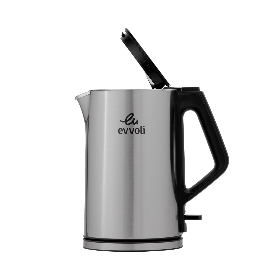 Evvoli Stainless Steel Kettle with Fast Boiling and Smart Power Off Technology | 2200W | 1.5L