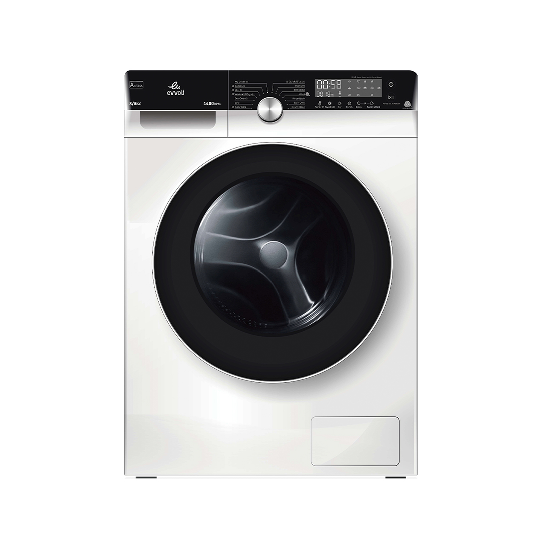 Evvoli Front Load Washing Machine With Dryer | 8 kg